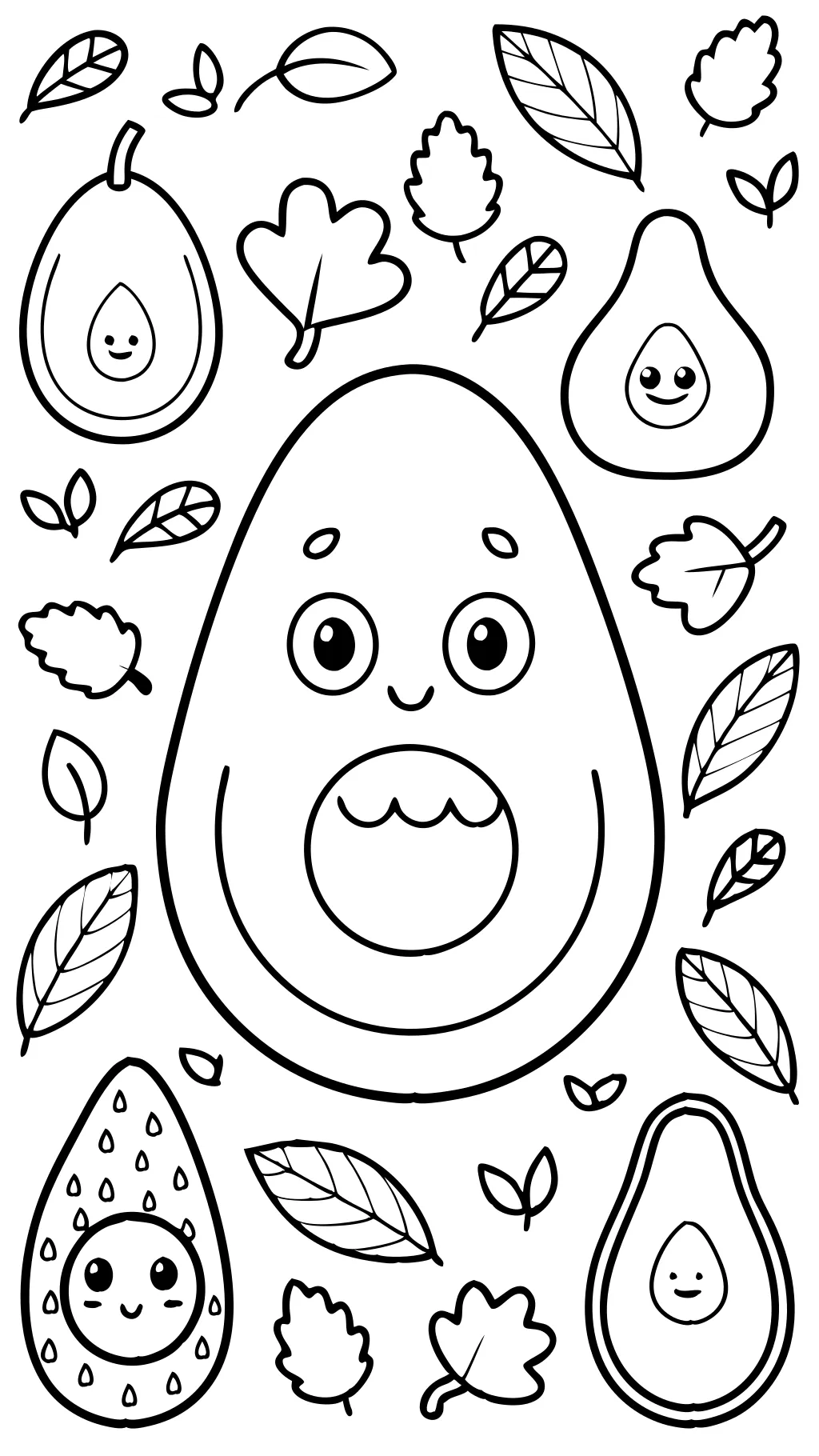 avocado coloring page